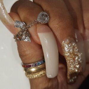 NWT GENUINE SOLID STERLING SILVER CZ DIAMONELLE HALO PEAR NECKLACE & EARRINGS